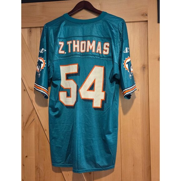Vintage Logo Athletic Miami Dolphins Zach Thomas #54 Football NFL Jersey Sz L - Picture 2 of 16